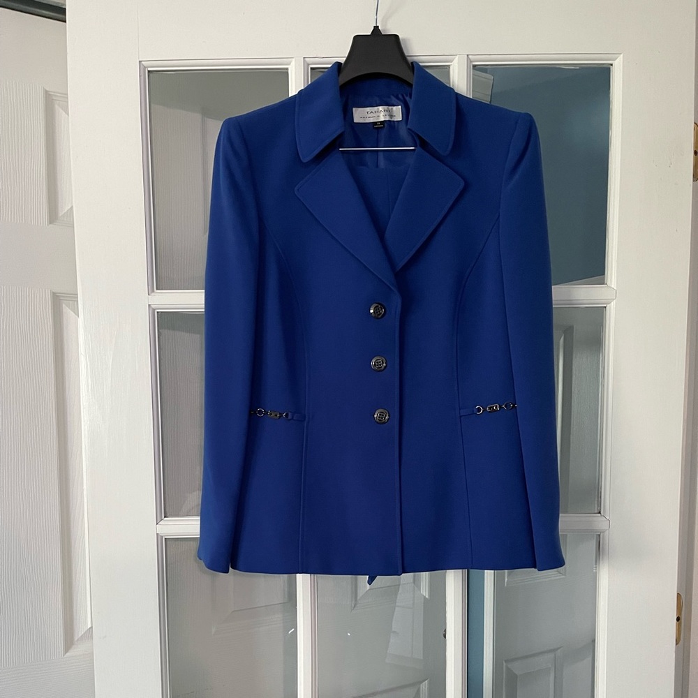 Tahari Royal Blue Pantsuit Size 14